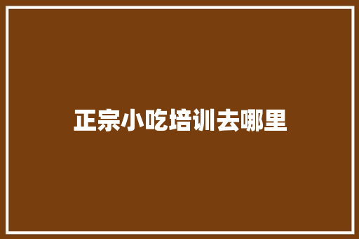 正宗小吃培训去哪里 承诺书