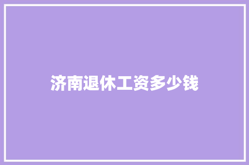 济南退休工资多少钱 个人写作