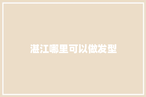 湛江哪里可以做发型 简历资料