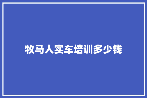 牧马人实车培训多少钱 简历资料