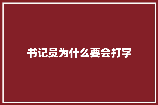 书记员为什么要会打字 个人简历