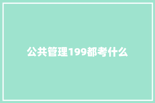 公共管理199都考什么 文秘写作