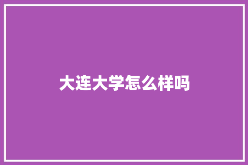 大连大学怎么样吗 论文