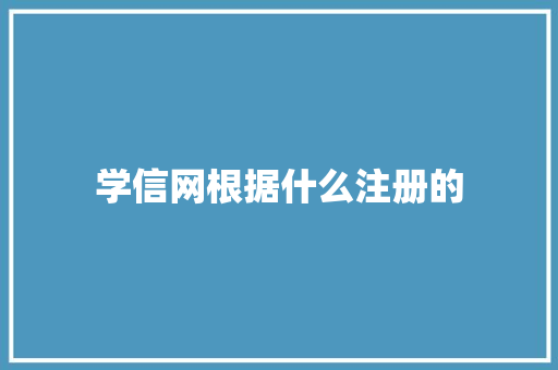 学信网根据什么注册的 个人写作