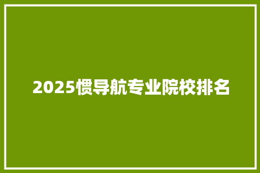 2025惯导航专业院校排名 社会论文