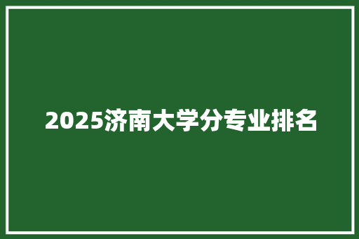 2025济南大学分专业排名 简历资料