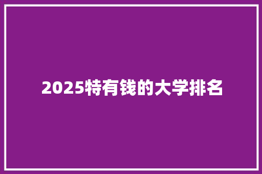 2025特有钱的大学排名 办公写作
