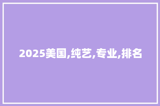 2025美国,纯艺,专业,排名 社会论文