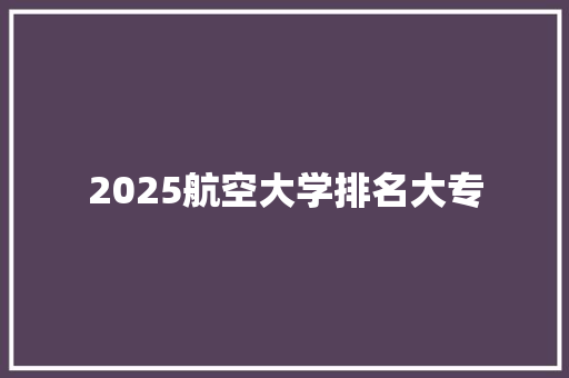 2025航空大学排名大专 公证书