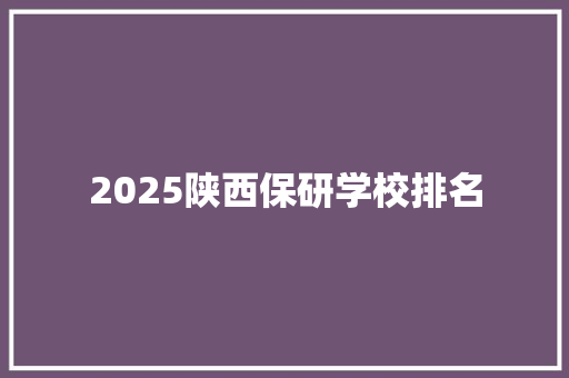 2025陕西保研学校排名 办公写作