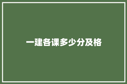 一建各课多少分及格 英文简历