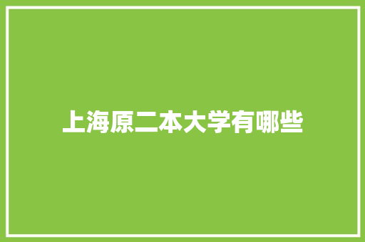 上海原二本大学有哪些 承诺书