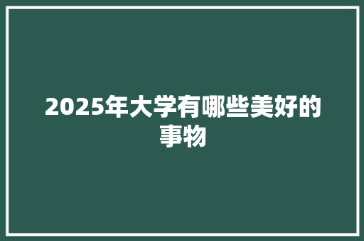 2025年大学有哪些美好的事物 文秘写作