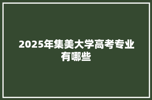 2025年集美大学高考专业有哪些 担保书