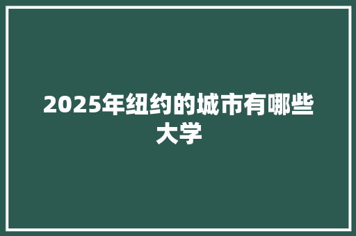 2025年纽约的城市有哪些大学 英文简历