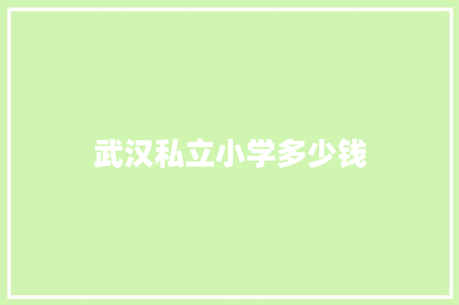 武汉私立小学多少钱 英文简历