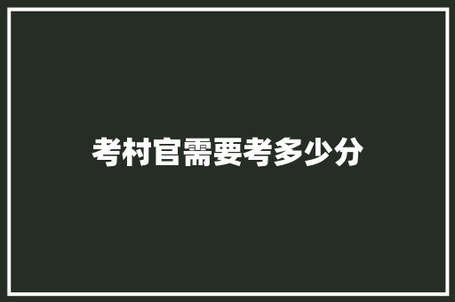 考村官需要考多少分 个人写作