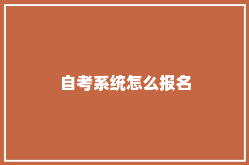 自考系统怎么报名 办公写作