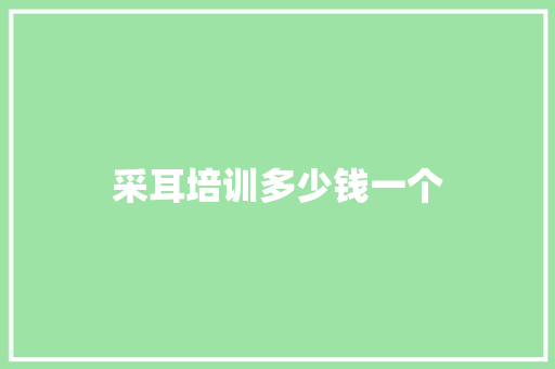 采耳培训多少钱一个 社会论文