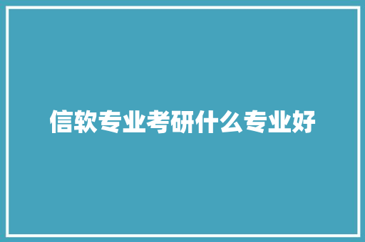 信软专业考研什么专业好 担保书