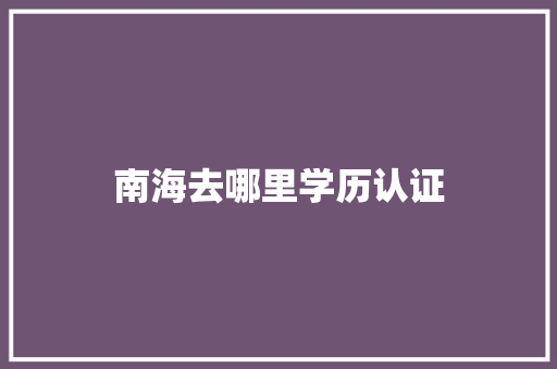 南海去哪里学历认证 面试技巧