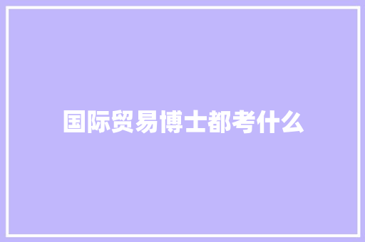 国际贸易博士都考什么 英文简历