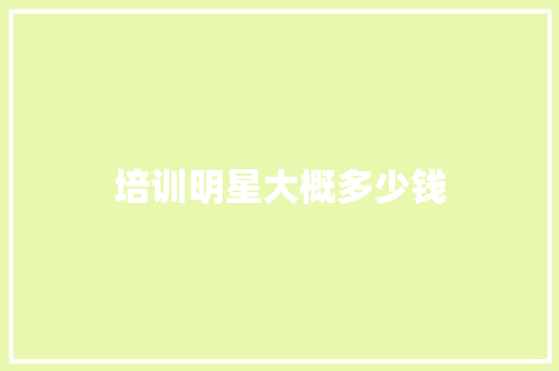 培训明星大概多少钱 文秘写作
