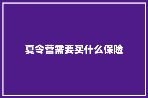 夏令营需要买什么保险 毕业设计