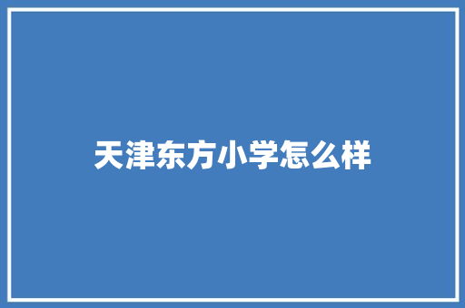 天津东方小学怎么样 简历资料