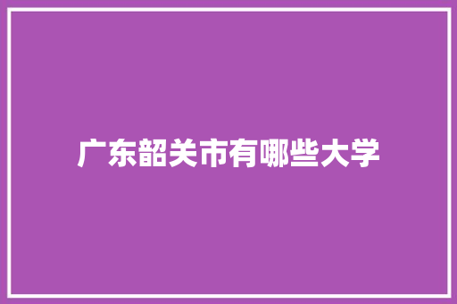 广东韶关市有哪些大学 办公写作