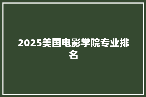 2025美国电影学院专业排名 文秘写作