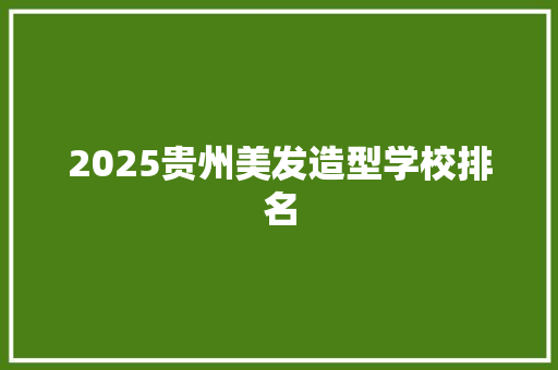 2025贵州美发造型学校排名 办公写作