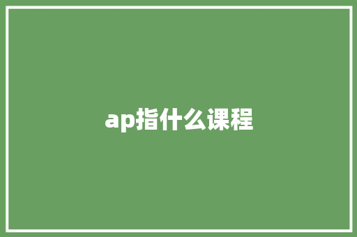 ap指什么课程 担保书