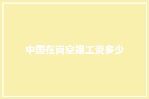 中国在岗空姐工资多少 公证书