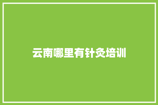 云南哪里有针灸培训 表扬书