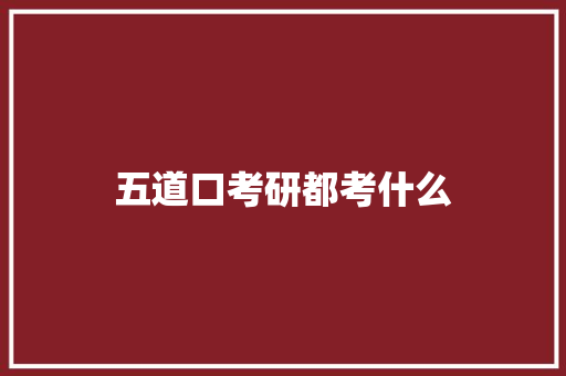 五道口考研都考什么 计算机论文