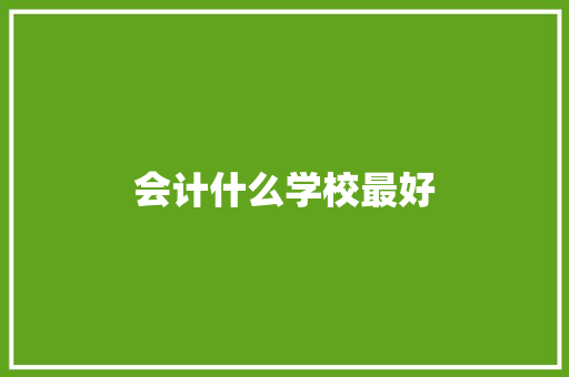 会计什么学校最好 个人写作