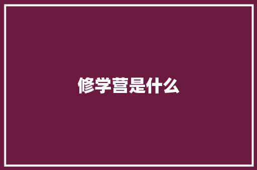 修学营是什么 策划方案
