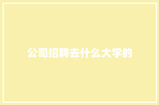 公司招聘去什么大学的 计算机论文