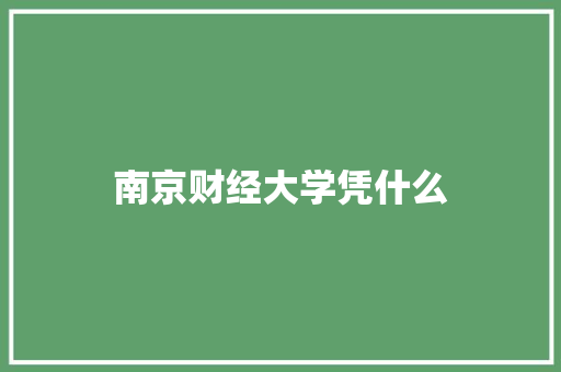 南京财经大学凭什么 简历
