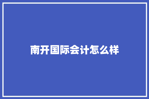 南开国际会计怎么样 担保书