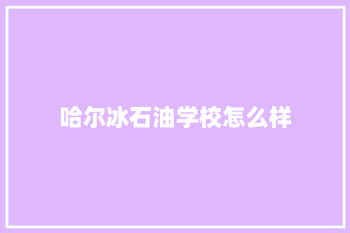 哈尔冰石油学校怎么样 简历