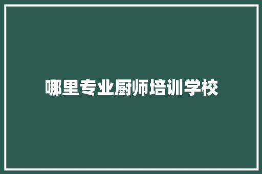 哪里专业厨师培训学校 简历