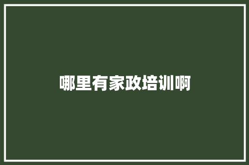 哪里有家政培训啊 英文简历