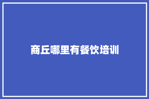 商丘哪里有餐饮培训 计算机论文