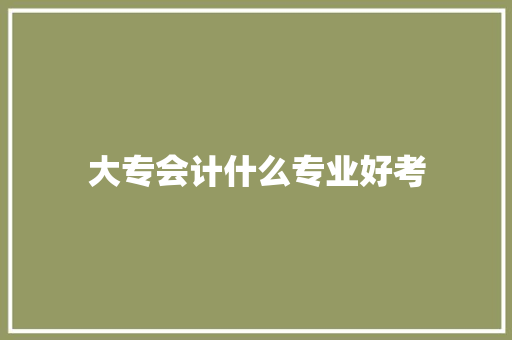 大专会计什么专业好考 担保书