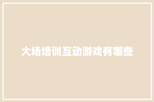 大场培训互动游戏有哪些 个人写作