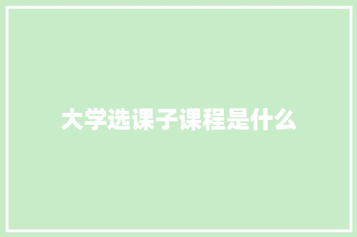 大学选课子课程是什么 公证书