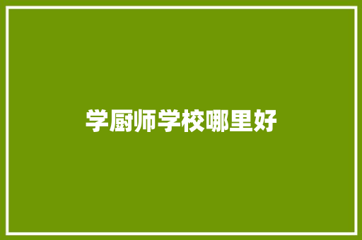 学厨师学校哪里好 担保书