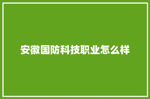 安徽国防科技职业怎么样 承诺书